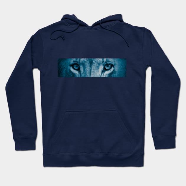 Lion eyes (Blue) Hoodie by BellaTilly